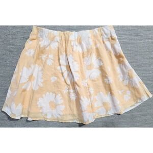 American Eagle Yellow Floral Daisy Cotton Mini Skirt Womens Medium Lined Boho